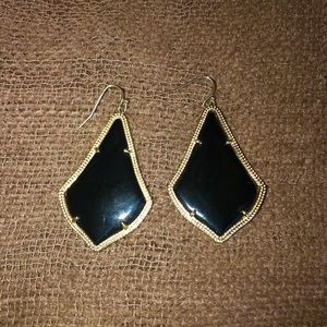 Kendra Scott gold plated diamond shaped earrings.